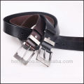 Ceinture classique en cuir / noir en cuir véritable / recouvert de boucle HM-1044